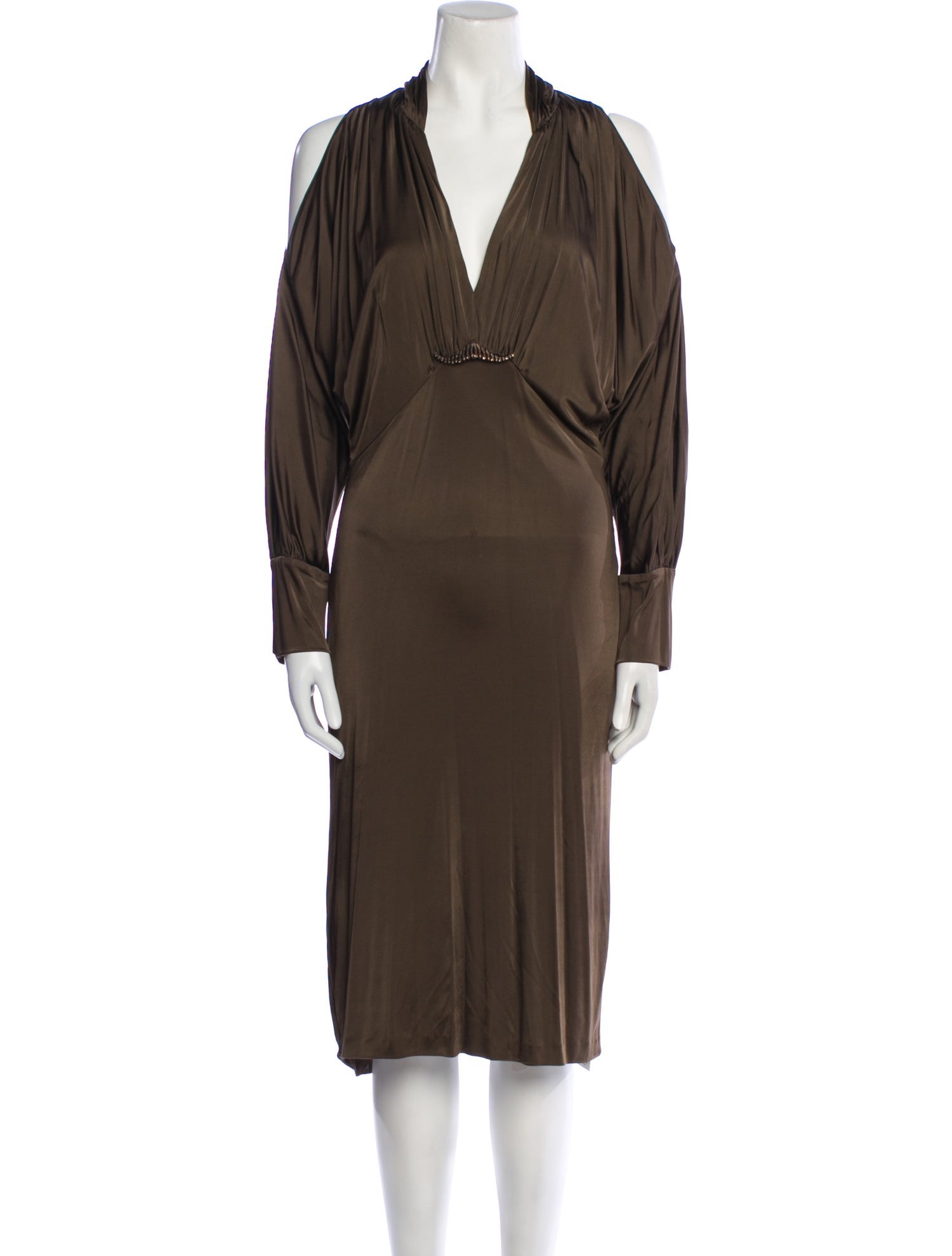 Roberto Cavalli V-Neck Midi Length Dress