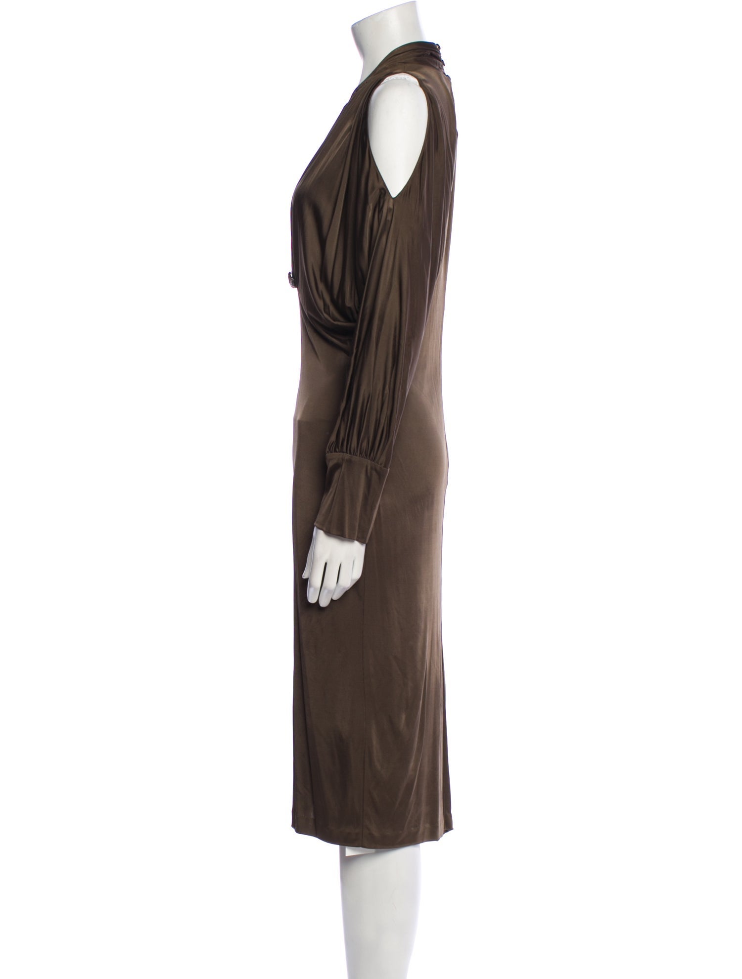 Roberto Cavalli V-Neck Midi Length Dress