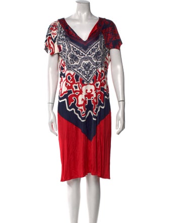 Roberto Cavalli Printed Knee-Length Dress