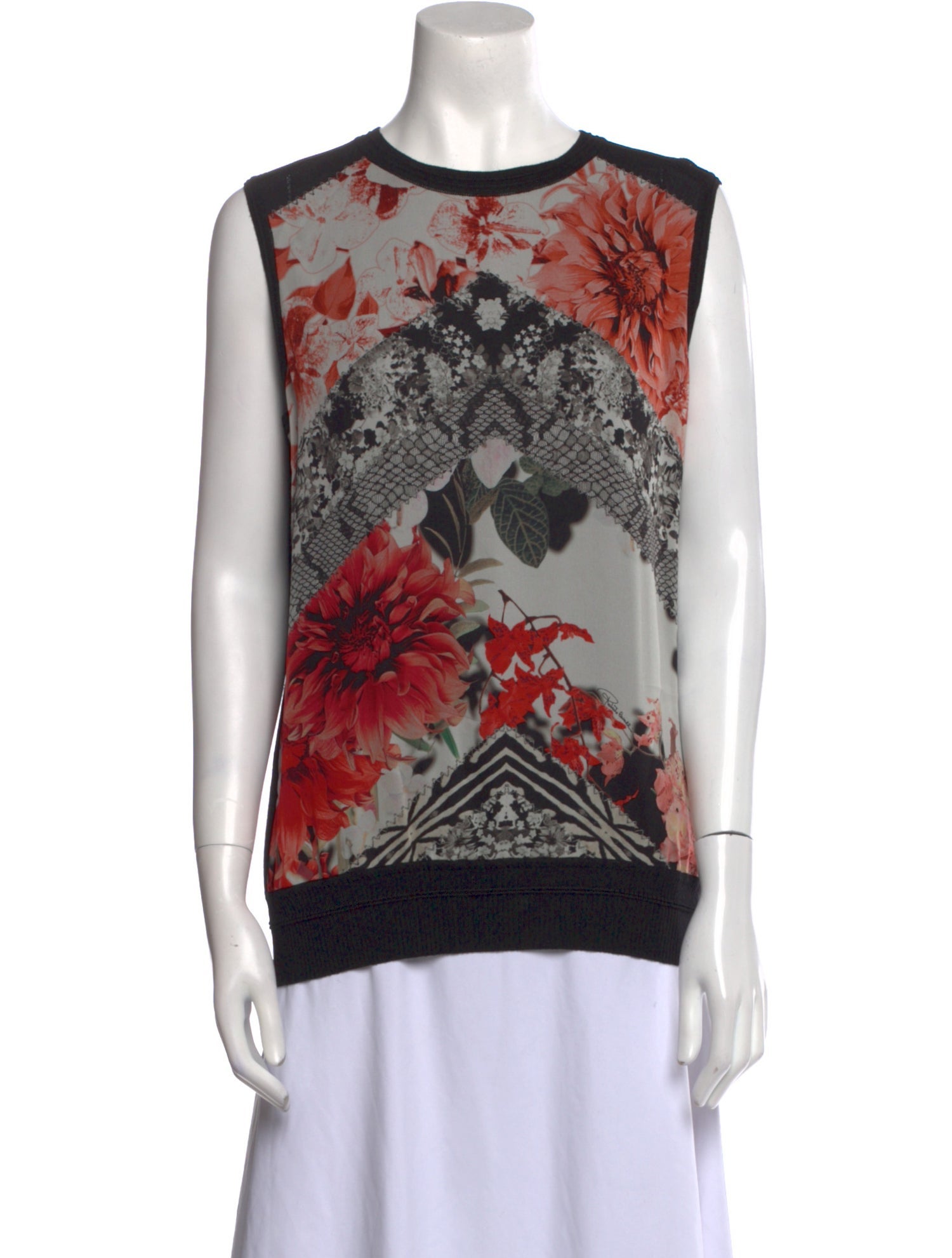 Roberto Cavalli Silk Graphic Print Top