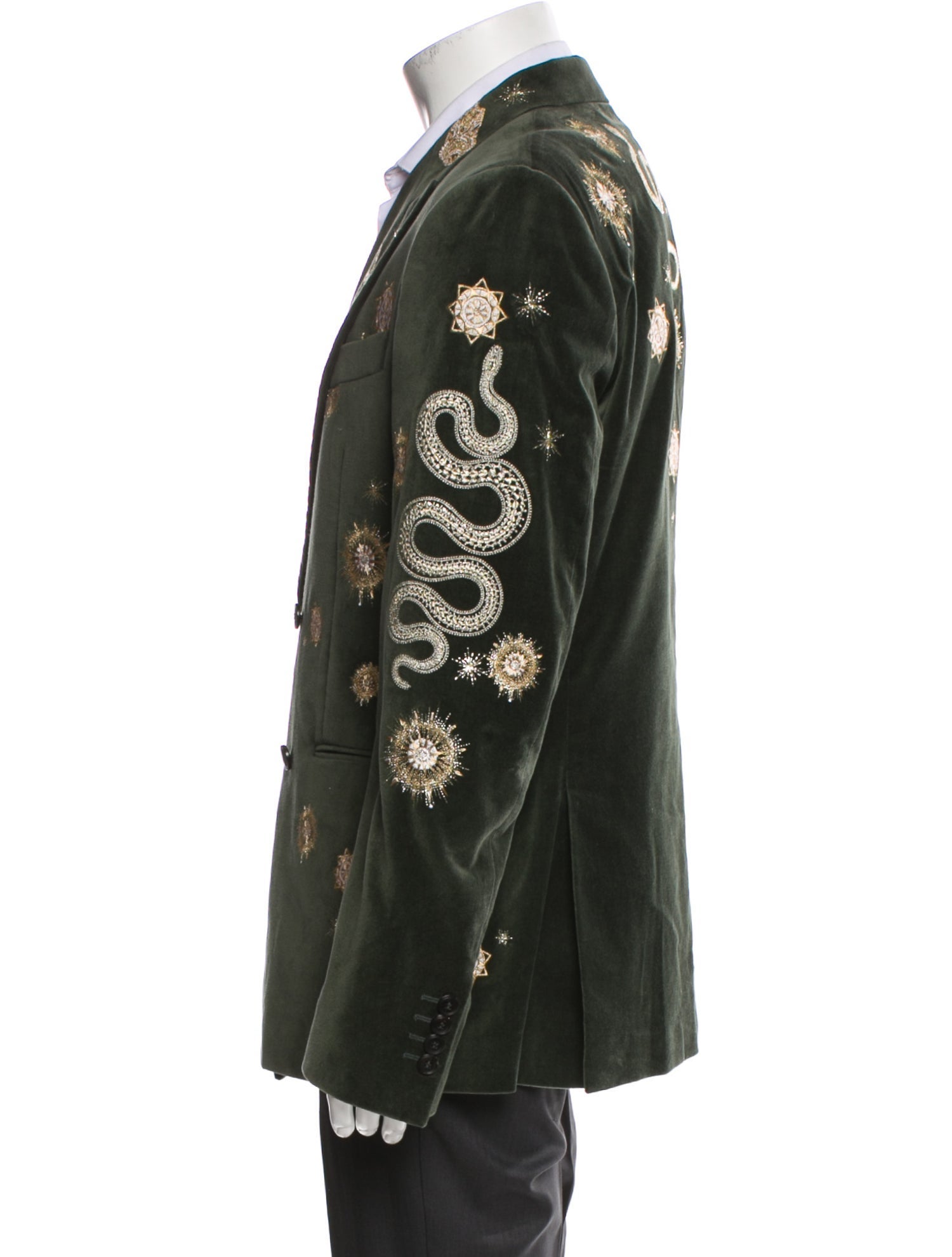 Roberto Cavalli Printed Embroidered Accent Blazer