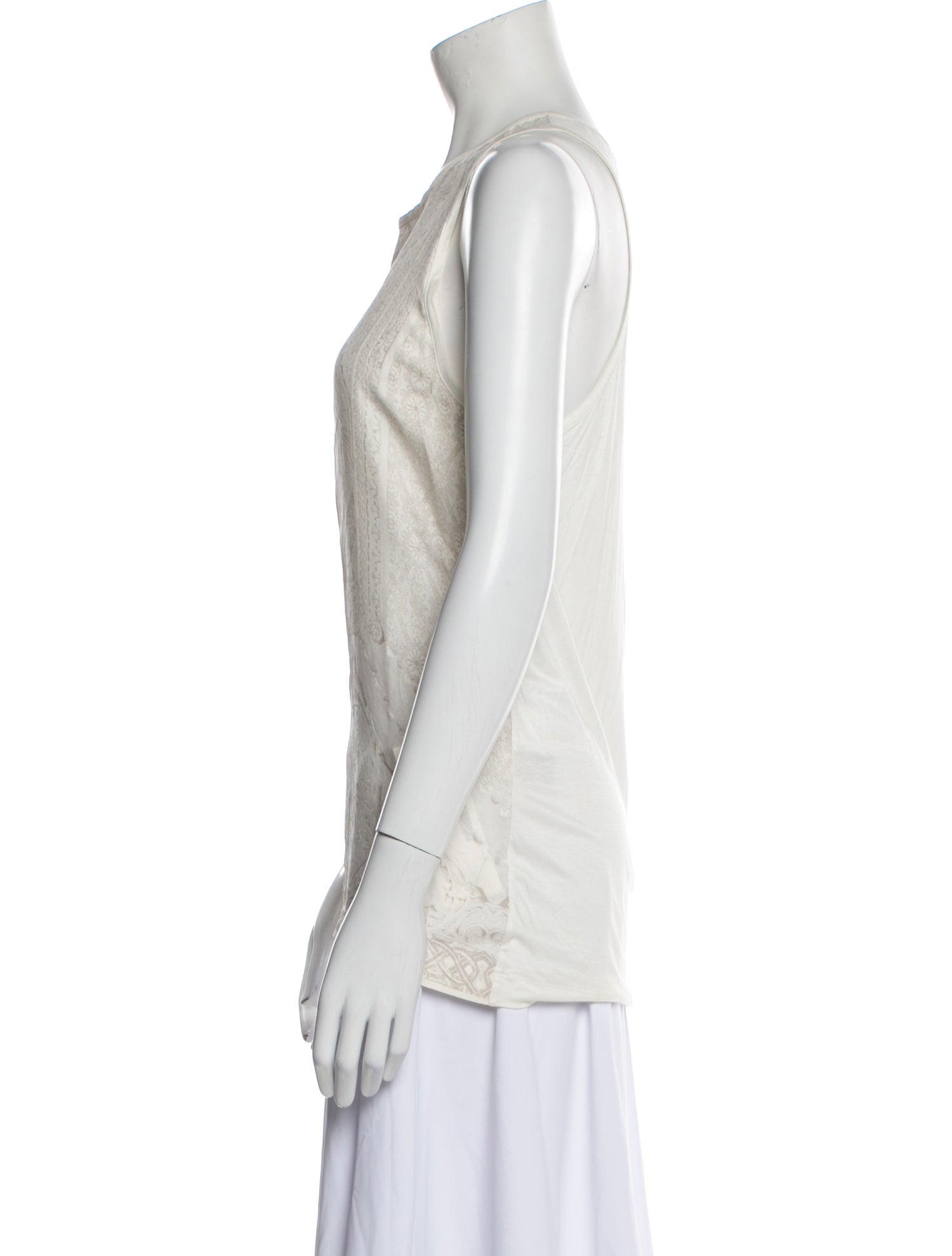 Roberto Cavalli Lace Pattern Crew Neck Top