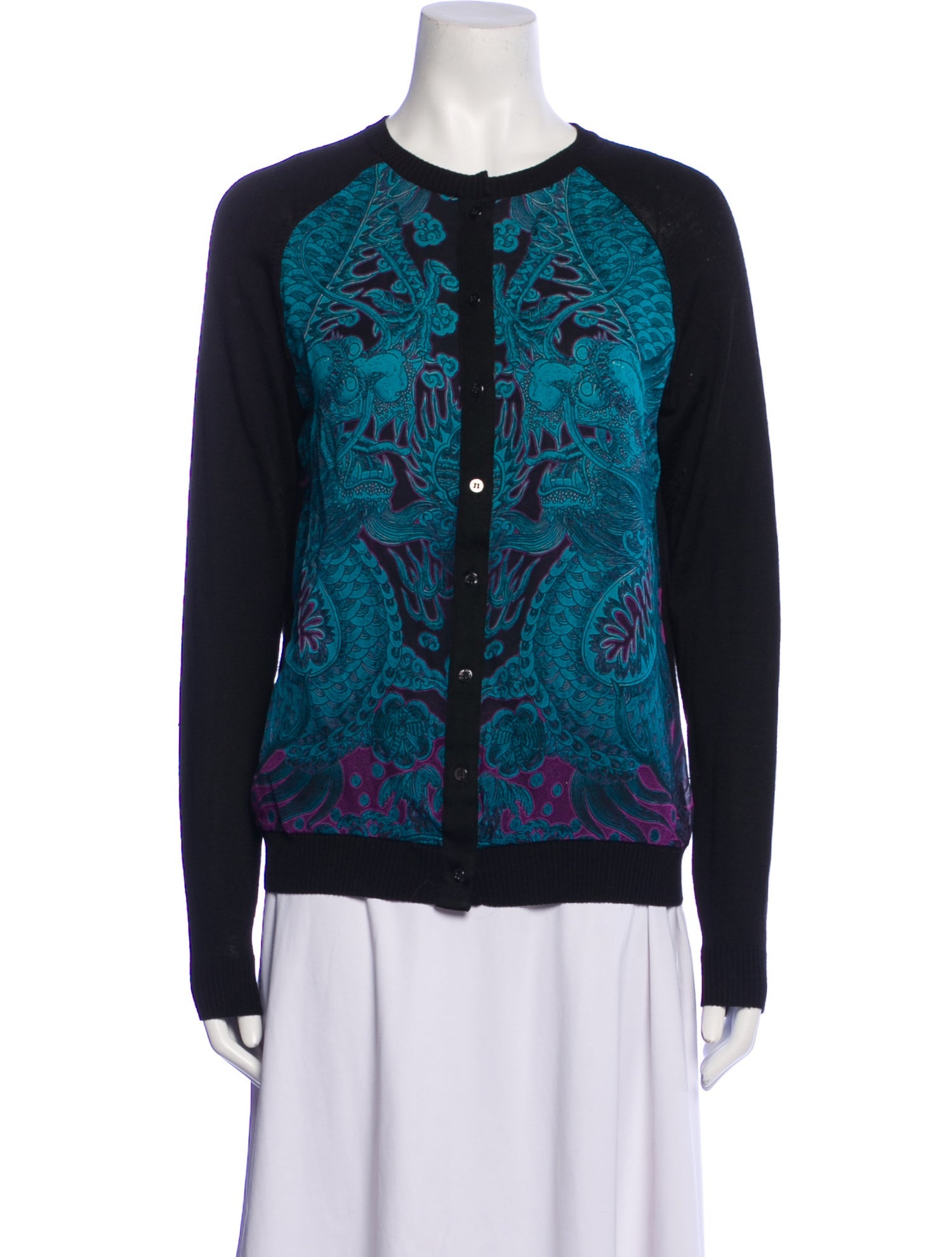 Roberto Cavalli Printed Crew Neck Sweater