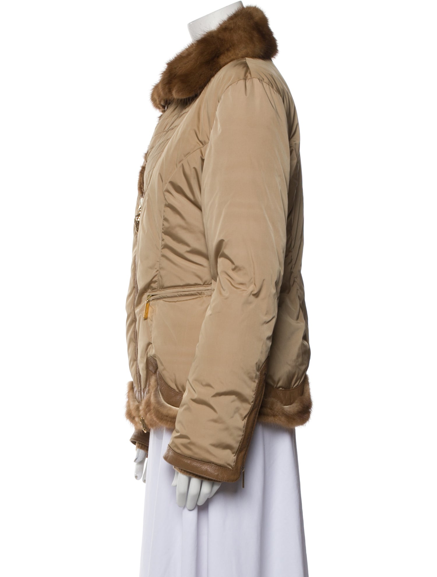 Roberto Cavalli 2006 Colorblock Pattern Fur Jacket