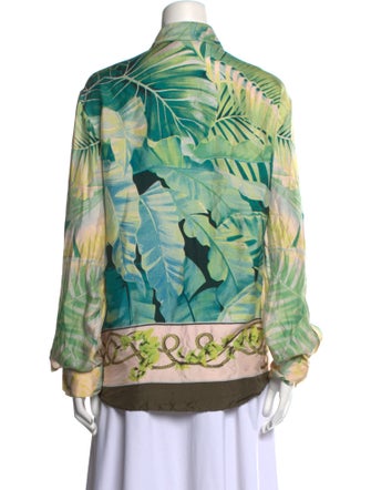 Roberto Cavalli Silk Printed Button-Up Top