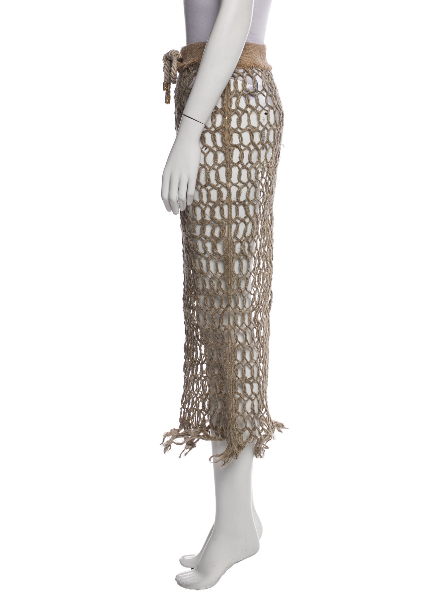 Roberto Cavalli Jute Midi Length Skirt w/ Tags