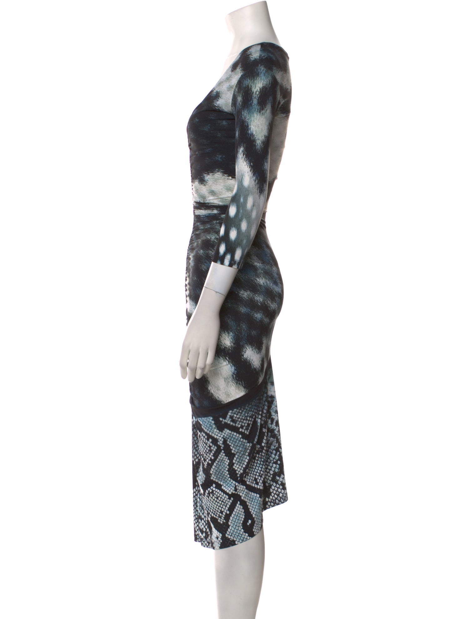 Roberto Cavalli Tie-Dye Print Midi Length Dress