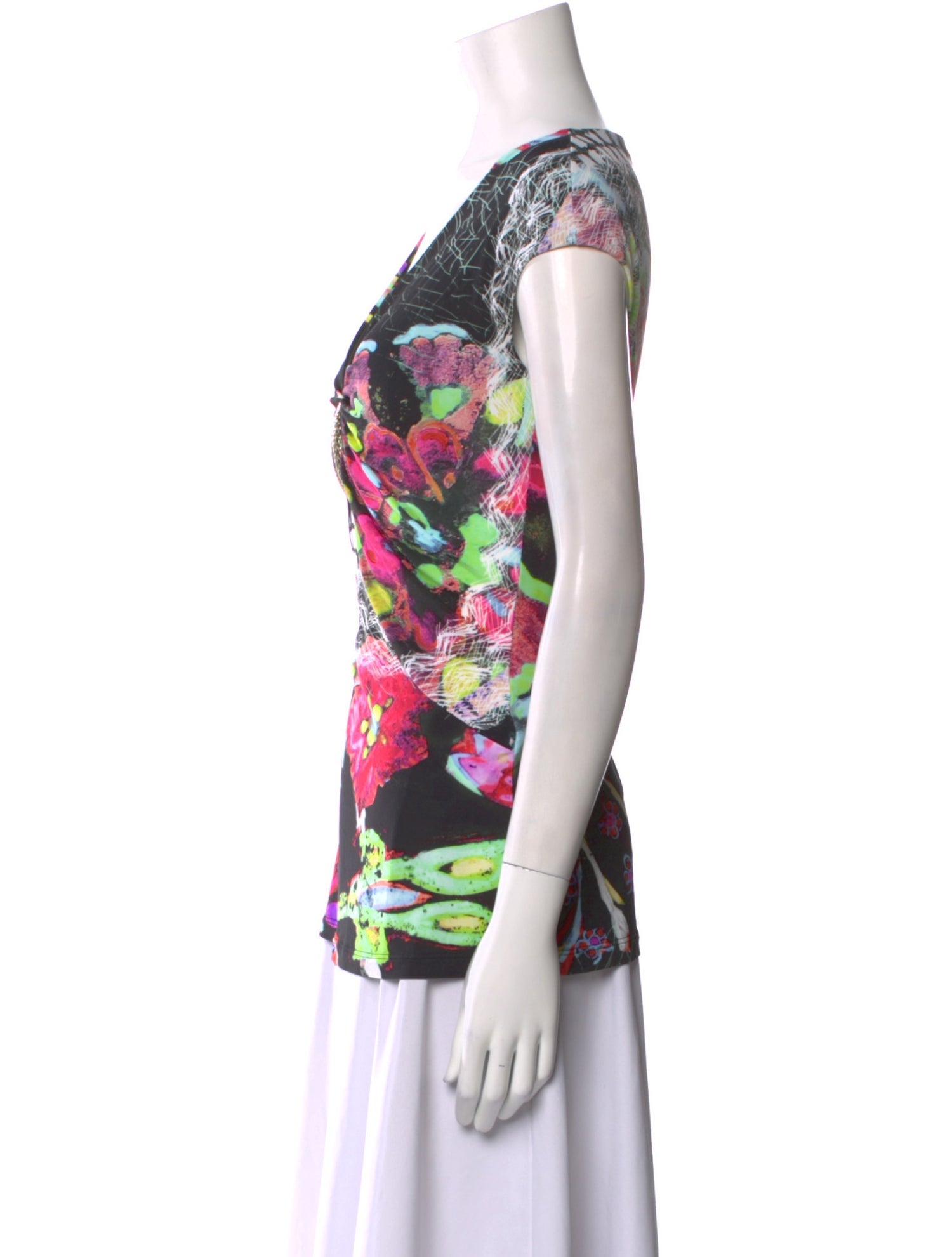 Roberto Cavalli Nylon Printed Blouse