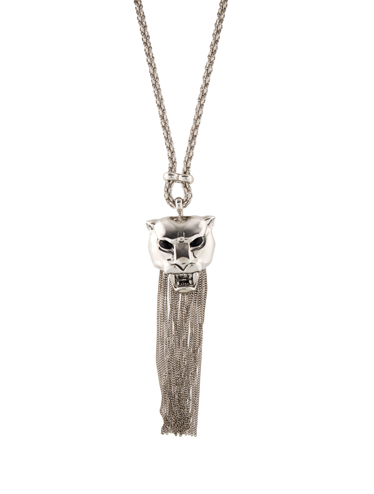 Roberto Cavalli Panther Tassel Pendant Necklace