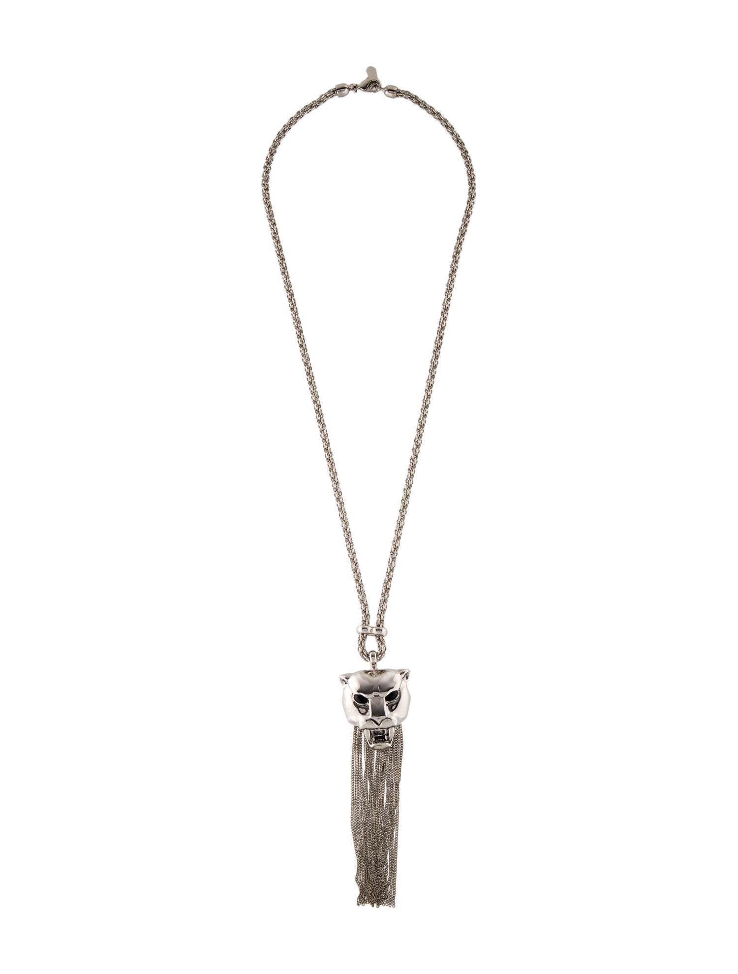 Roberto Cavalli Panther Tassel Pendant Necklace