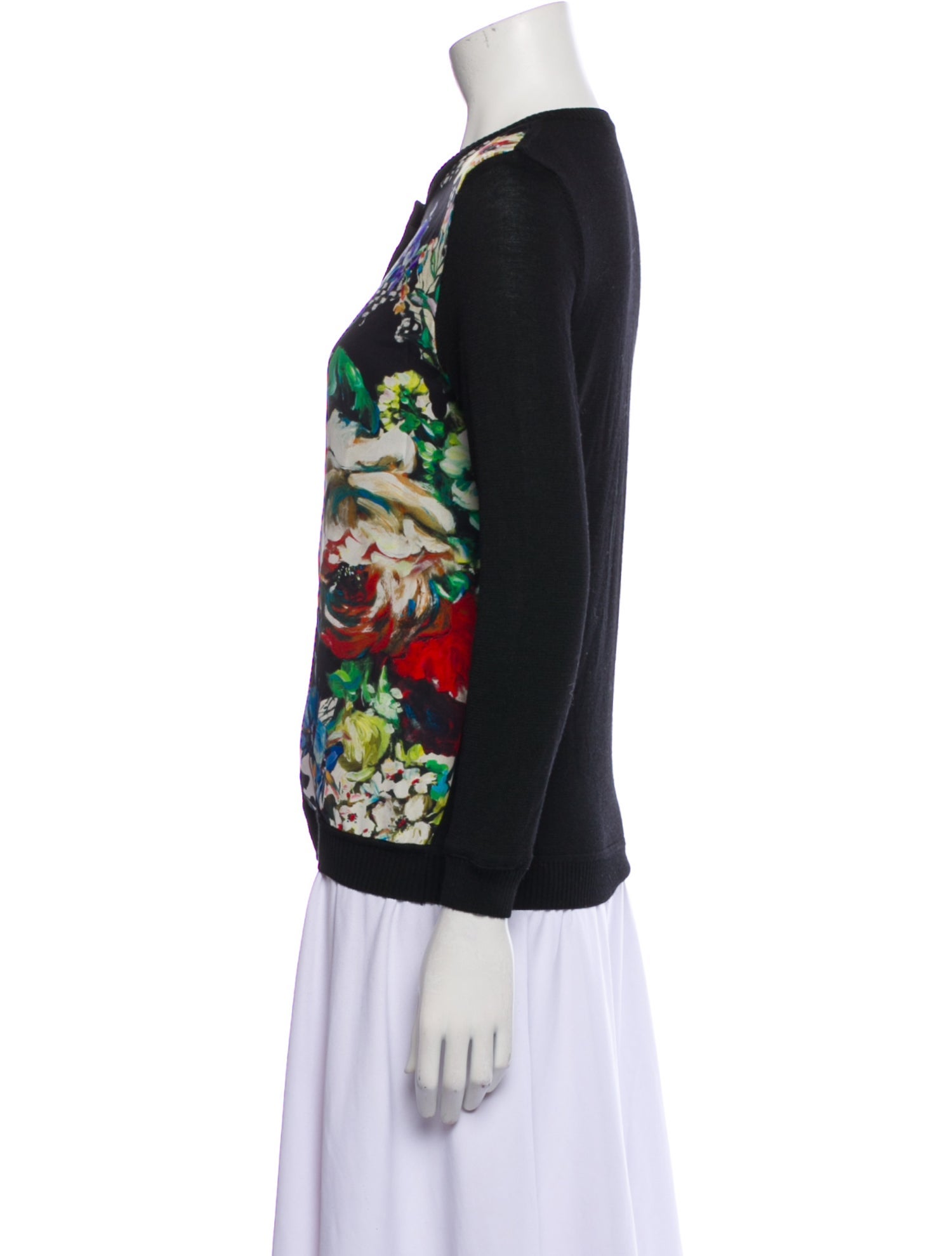 Roberto Cavalli Floral Print Crew Neck Top