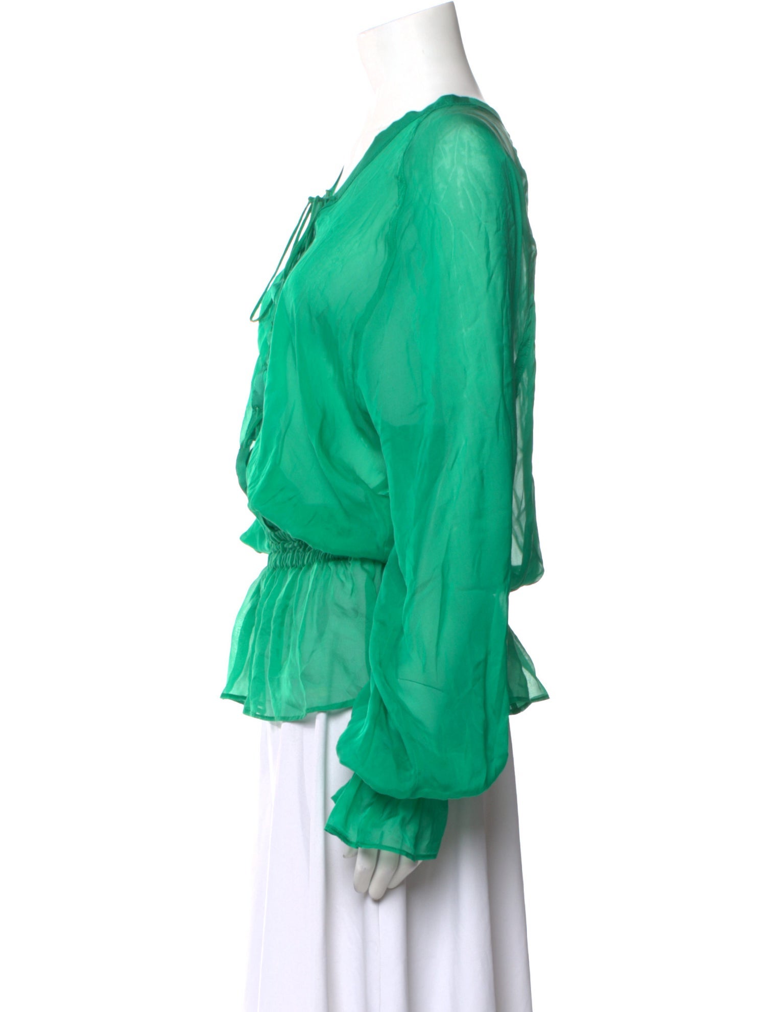 Roberto Cavalli Tie Neck Long Sleeve Blouse