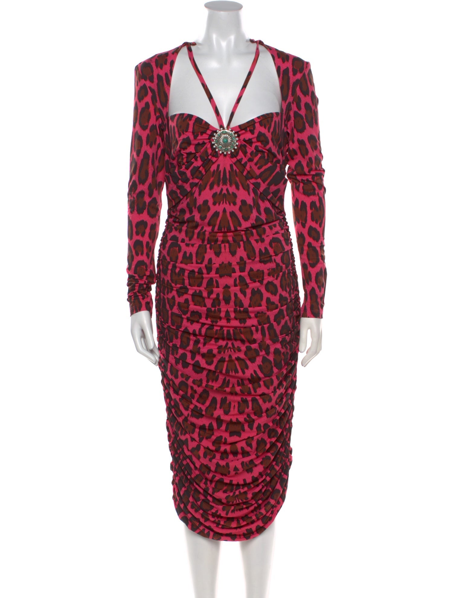Roberto Cavalli Animal Print Midi Length Dress