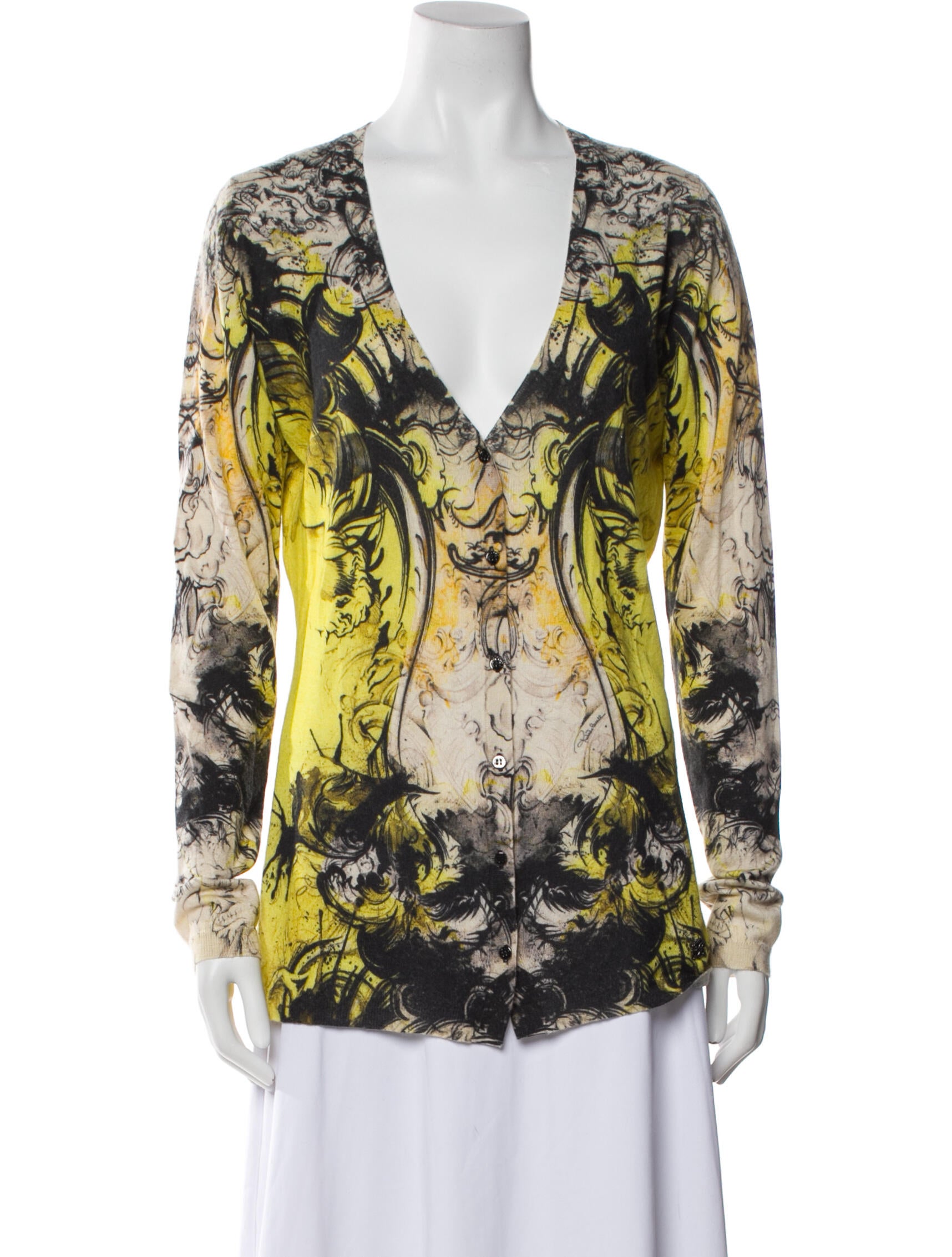 Roberto Cavalli Cashmere Printed Sweater