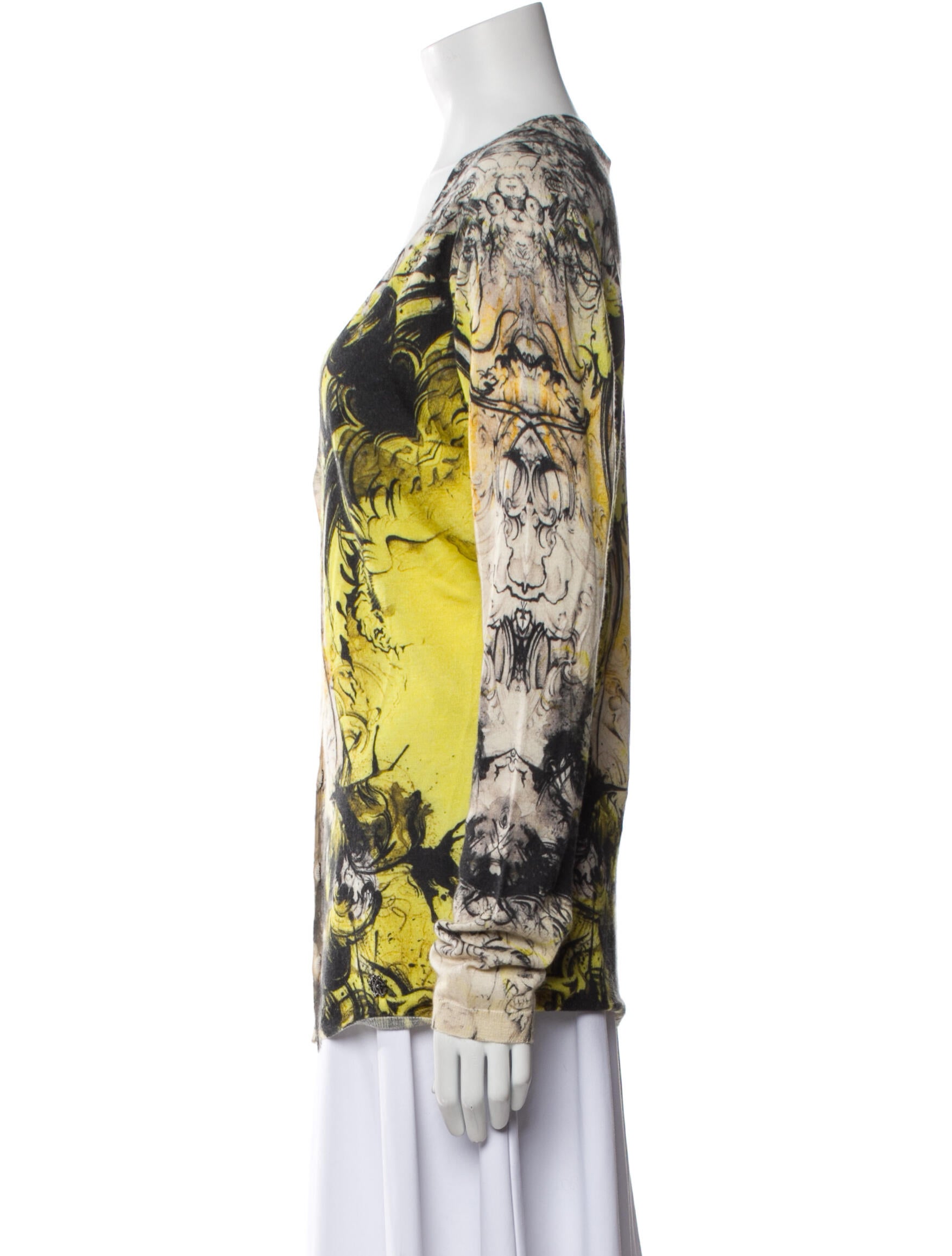 Roberto Cavalli Cashmere Printed Sweater