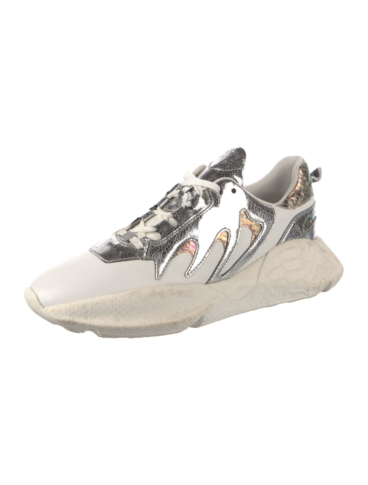 Roberto Cavalli Leather Printed Sneakers