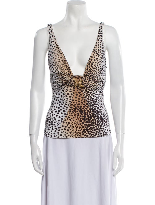 Roberto Cavalli Nylon Animal Print Top