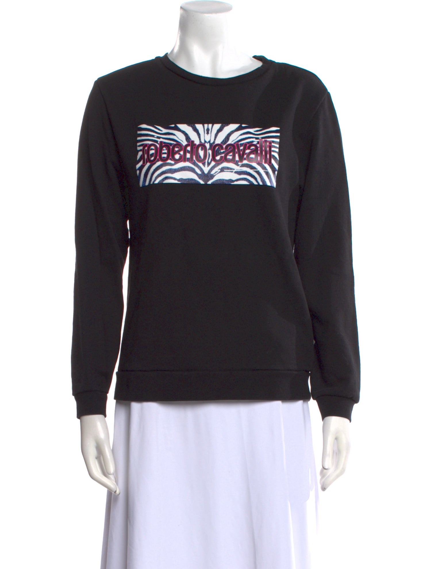 Roberto Cavalli Sport Graphic Print Crew Neck Sweatshirt