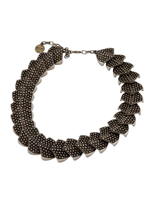 Roberto Cavalli Studded Snake Scale Link Chain Necklace