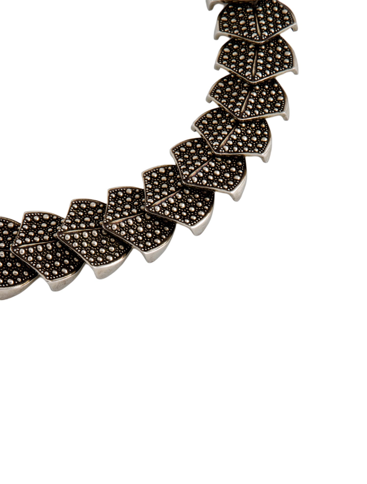 Roberto Cavalli Studded Snake Scale Link Chain Necklace