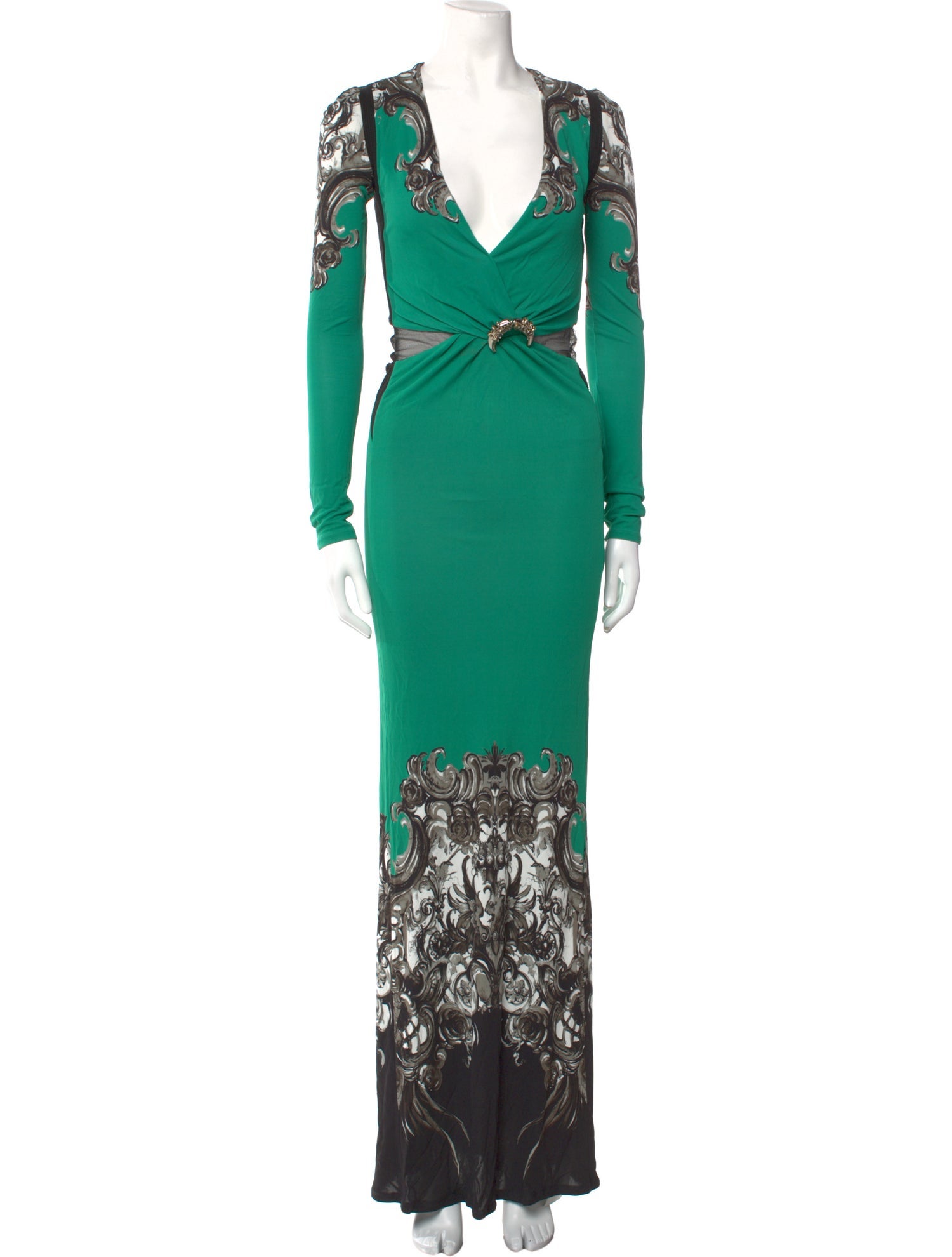 Roberto Cavalli Lace Pattern Long Dress