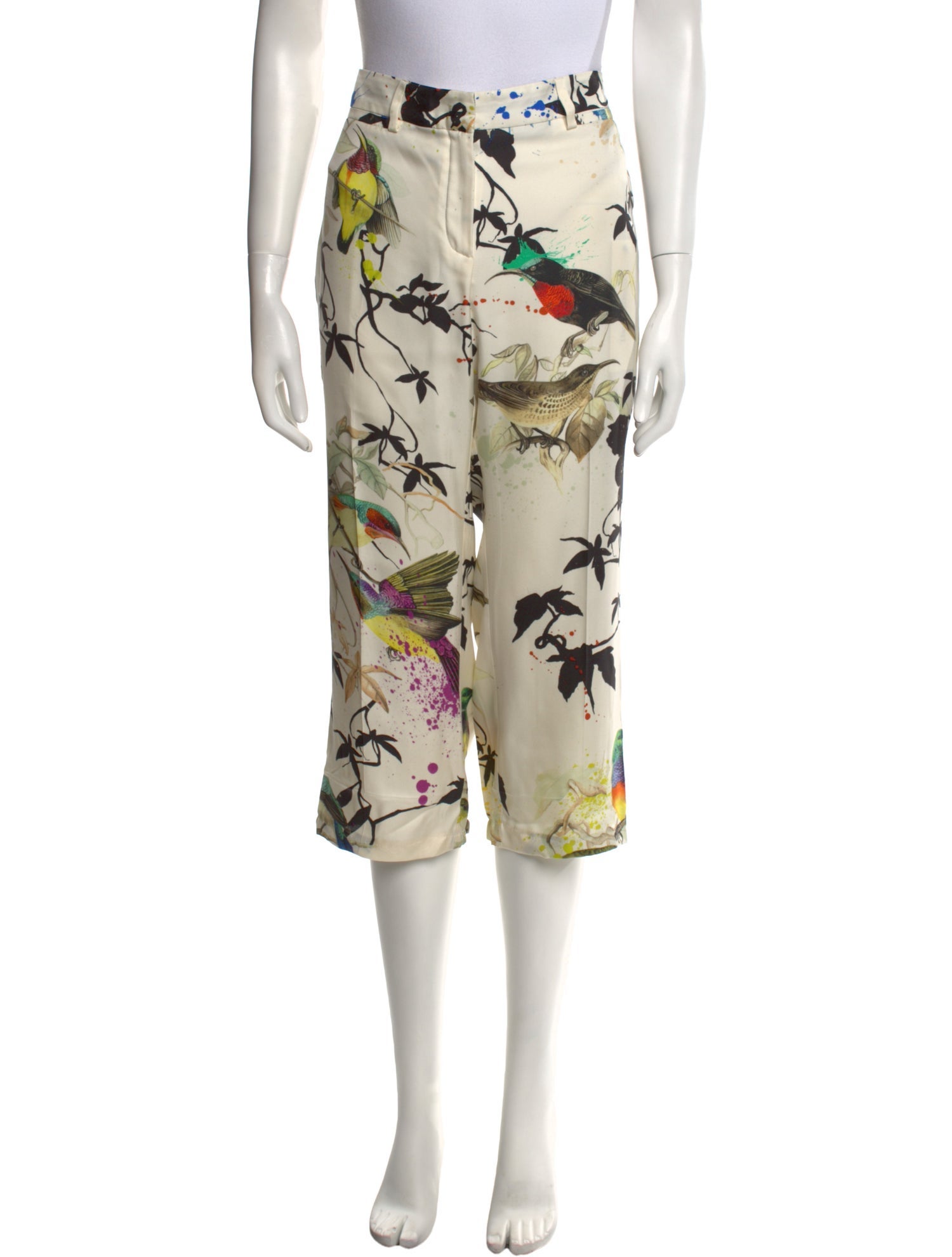 Roberto Cavalli Silk Straight Leg Pants