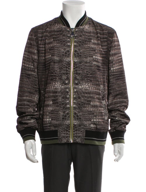 Roberto Cavalli Animal Print Bomber Jacket