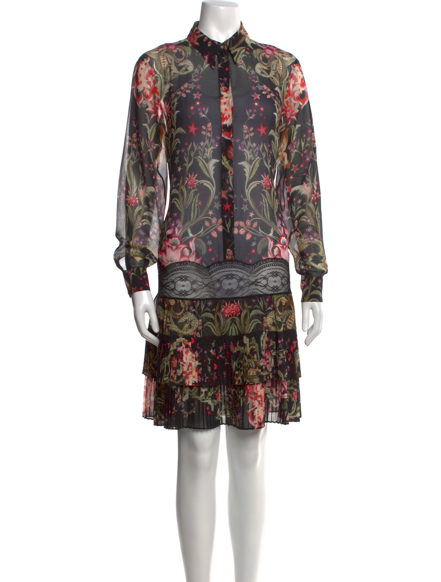 Roberto Cavalli Silk Knee-Length Dress