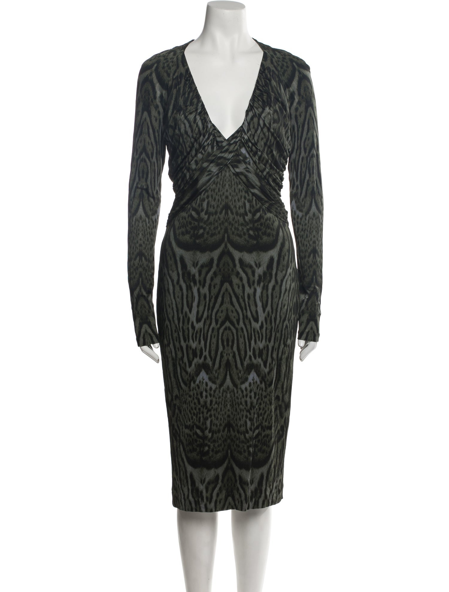 Roberto Cavalli Animal Print Midi Length Dress