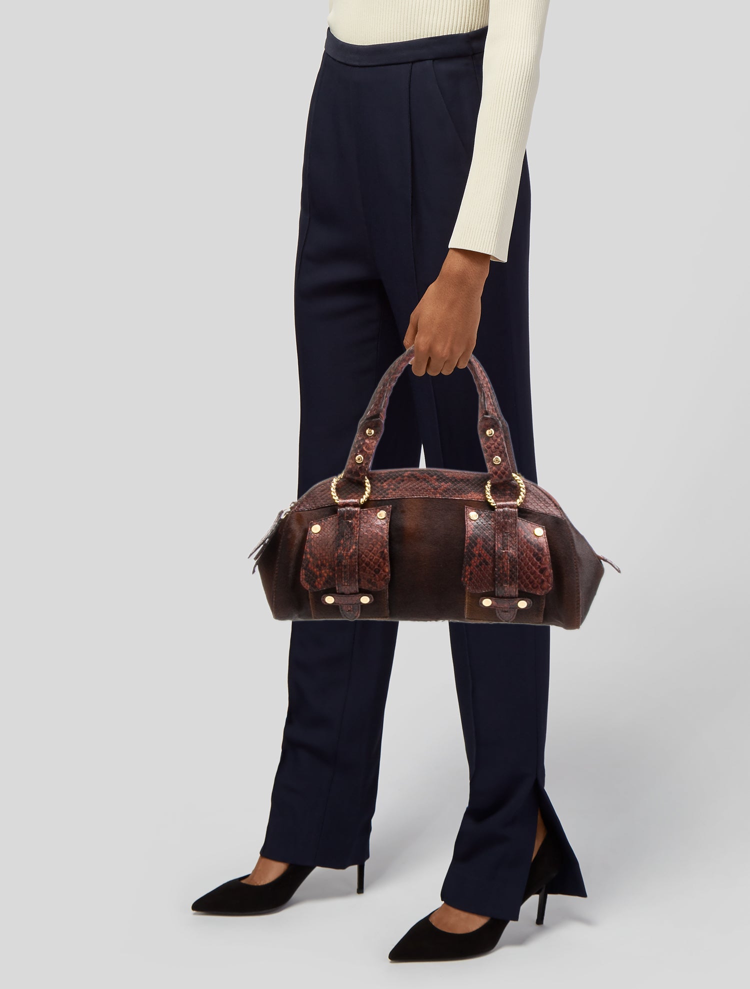Celine 2022 Shearling Triomphe Frame Bag w/Tags - Neutrals