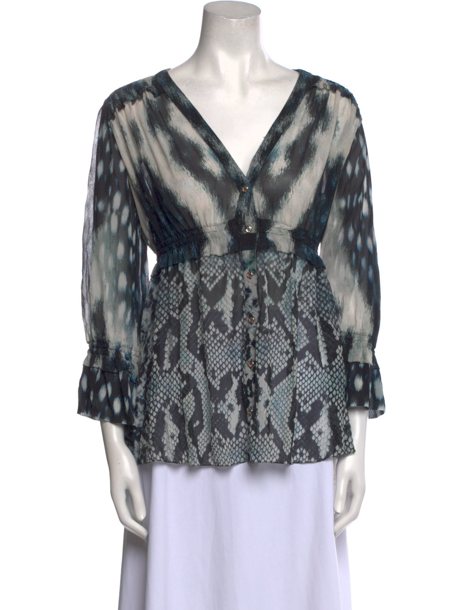 Roberto Cavalli Silk Printed Blouse