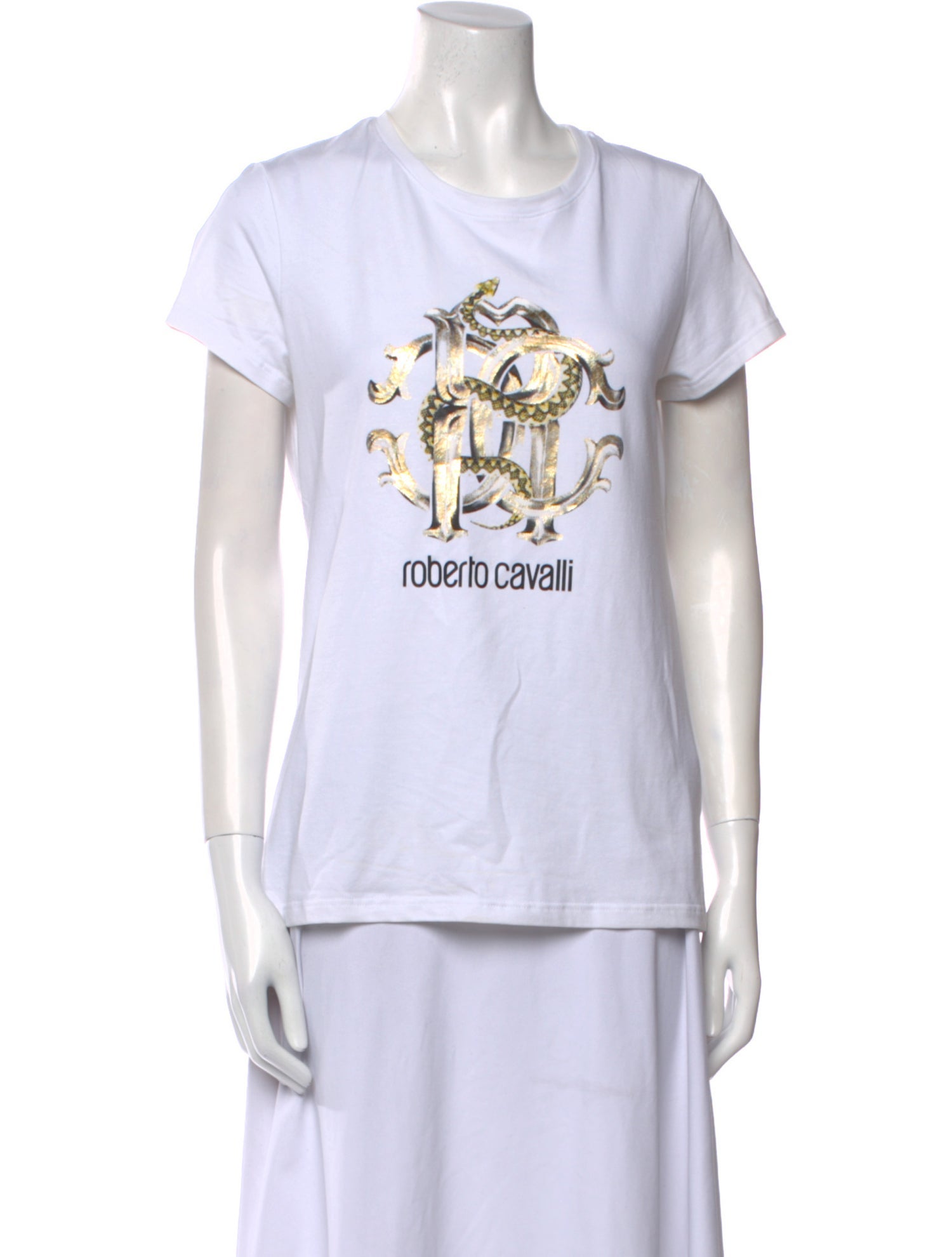 Roberto Cavalli Graphic Print Crew Neck T-Shirt