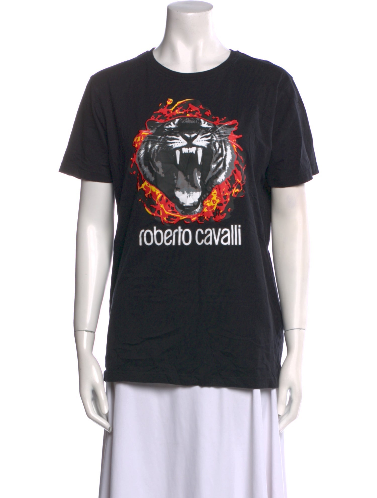 Roberto Cavalli Graphic Print Crew Neck T-Shirt