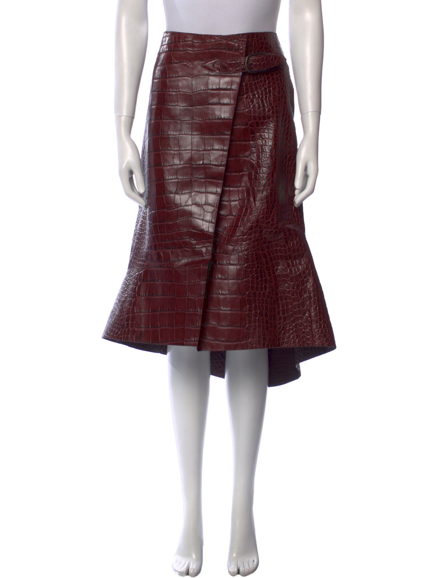 Roberto Cavalli Leather Knee-Length Skirt