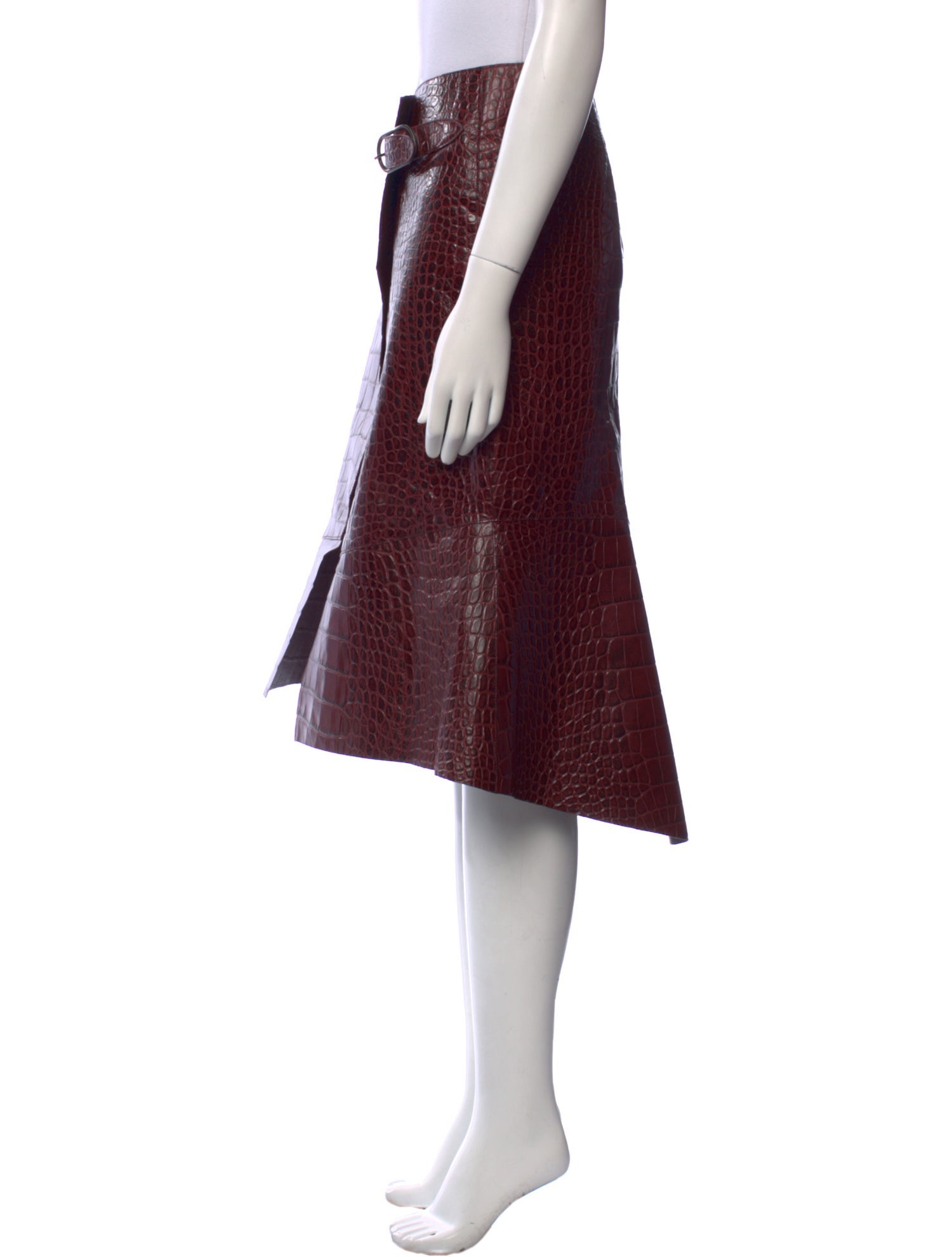 Roberto Cavalli Leather Knee-Length Skirt