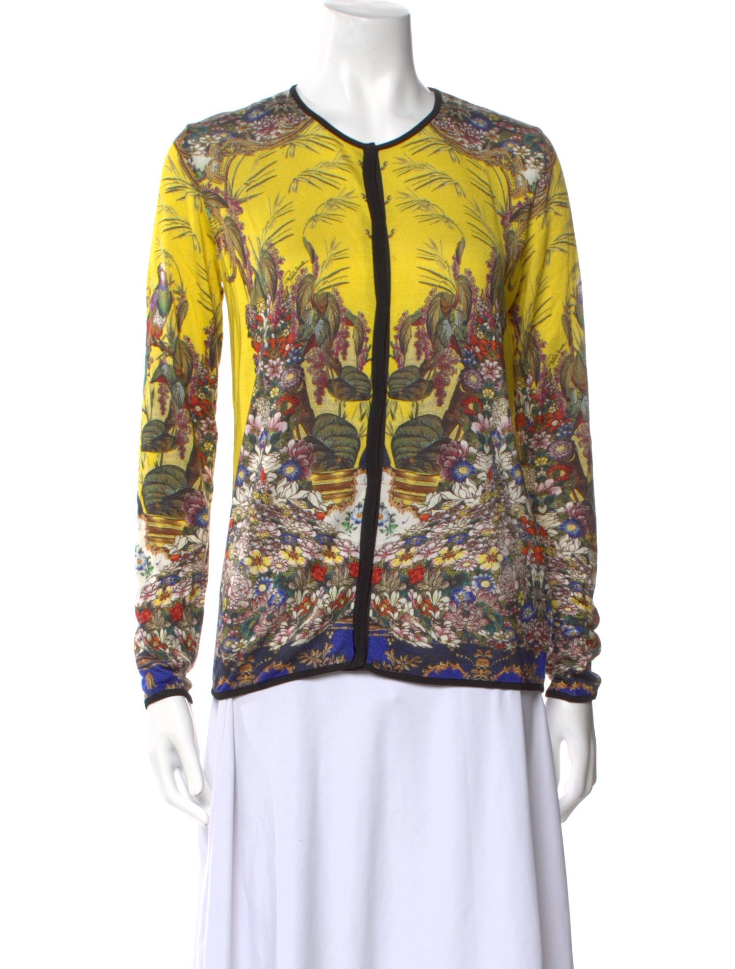 Roberto Cavalli Silk Floral Print Sweater
