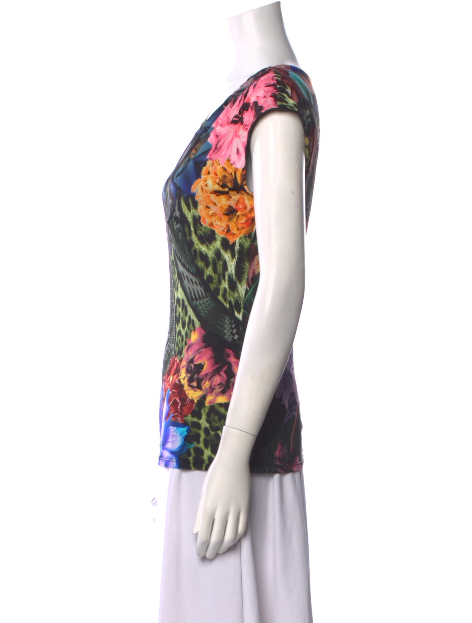 Roberto Cavalli Nylon Printed Blouse