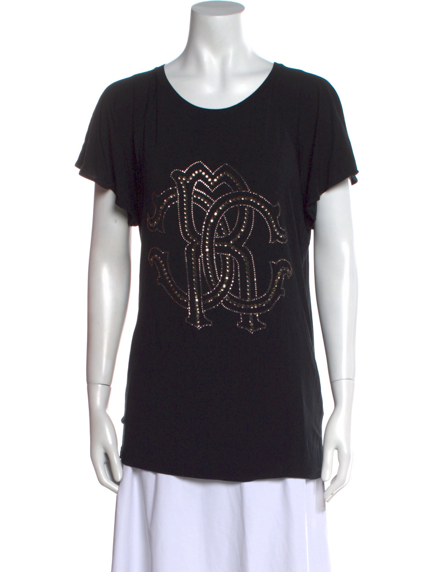 Roberto Cavalli Graphic Print Scoop Neck T-Shirt