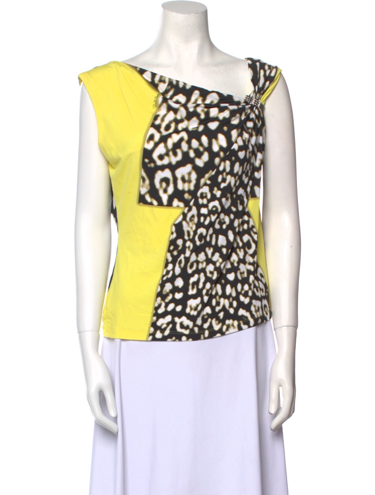 Roberto Cavalli Silk Animal Print Top