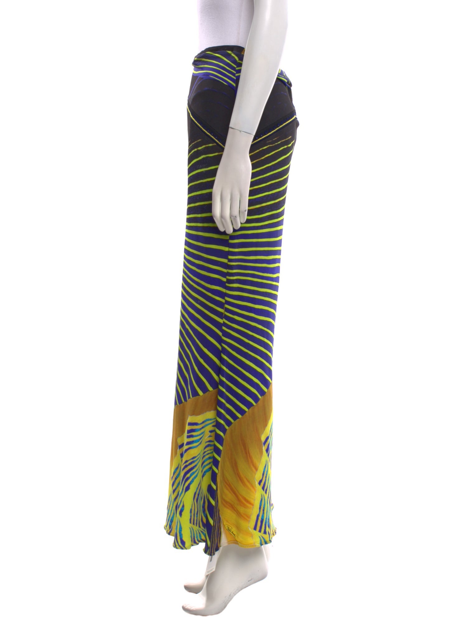 Roberto Cavalli Striped Midi Length Skirt