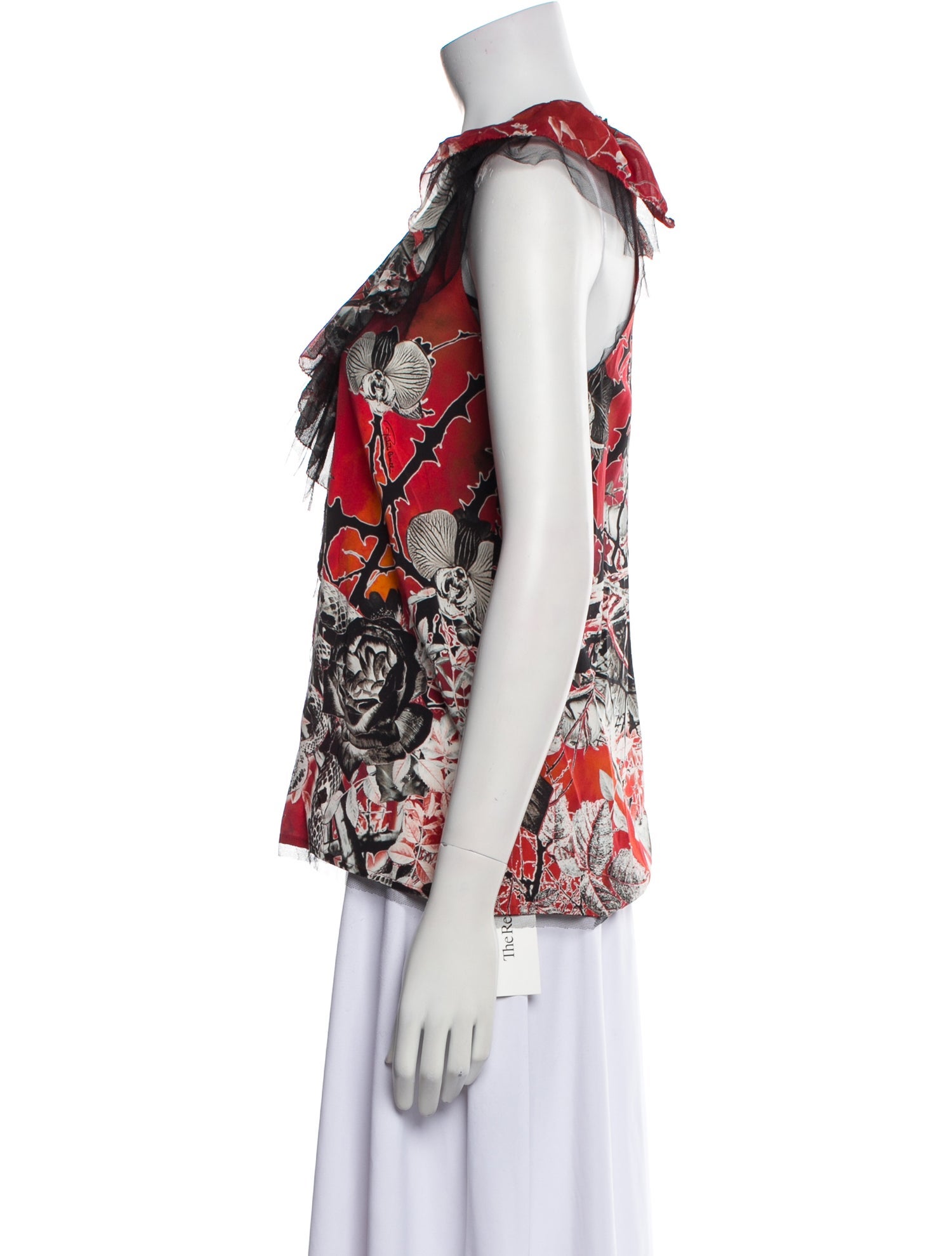 Roberto Cavalli Silk Floral Print Top
