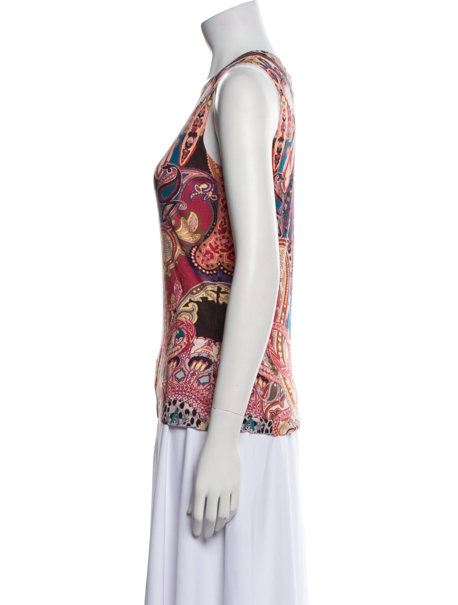 Roberto Cavalli Paisley Print Scoop Neck Top
