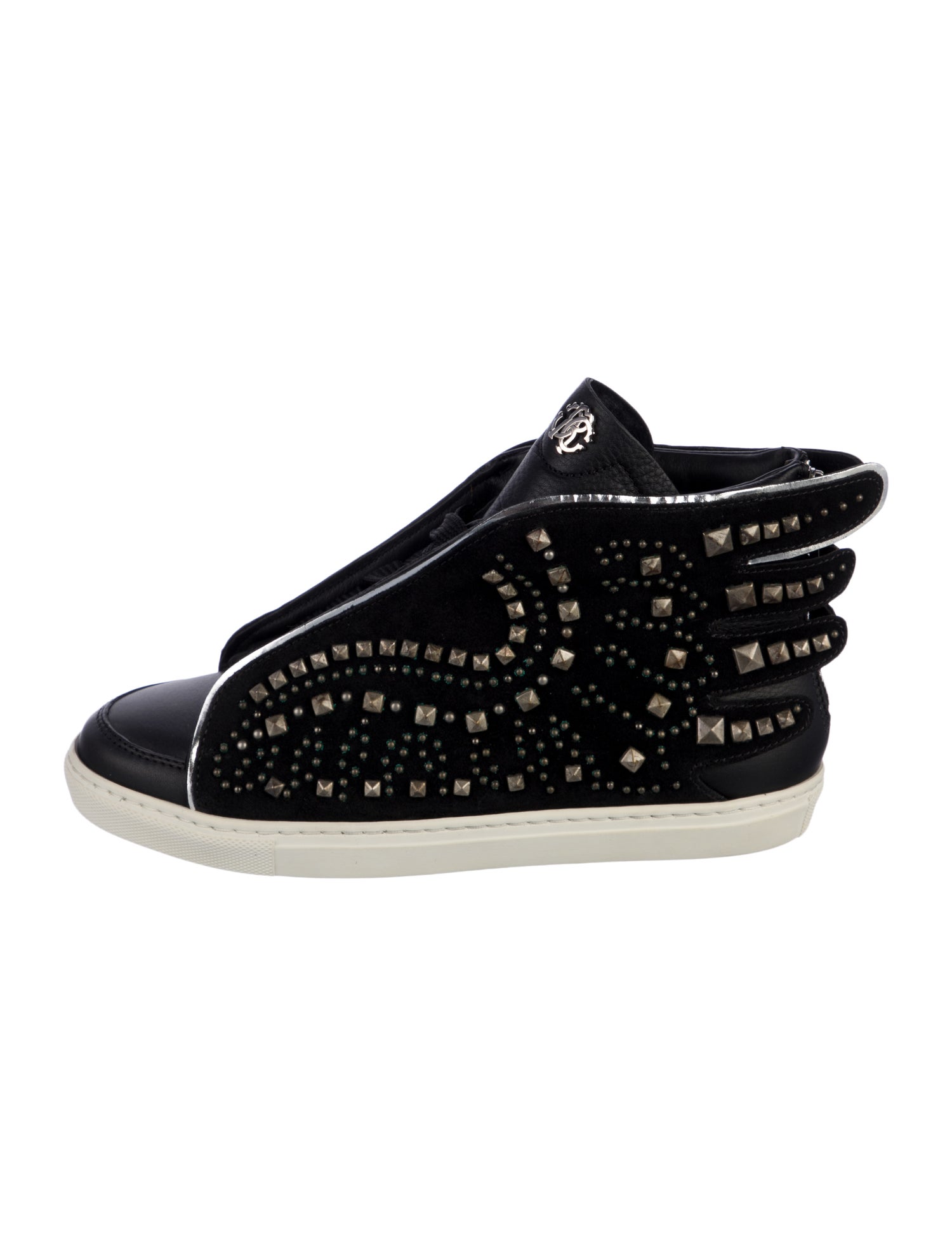 Roberto Cavalli Leather Studded Accents Sneakers