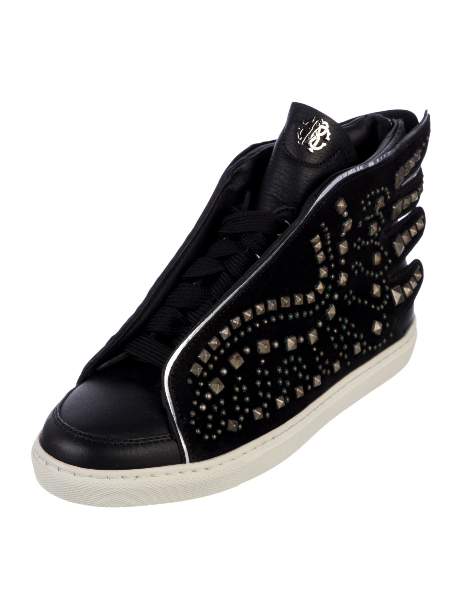 Roberto Cavalli Leather Studded Accents Sneakers