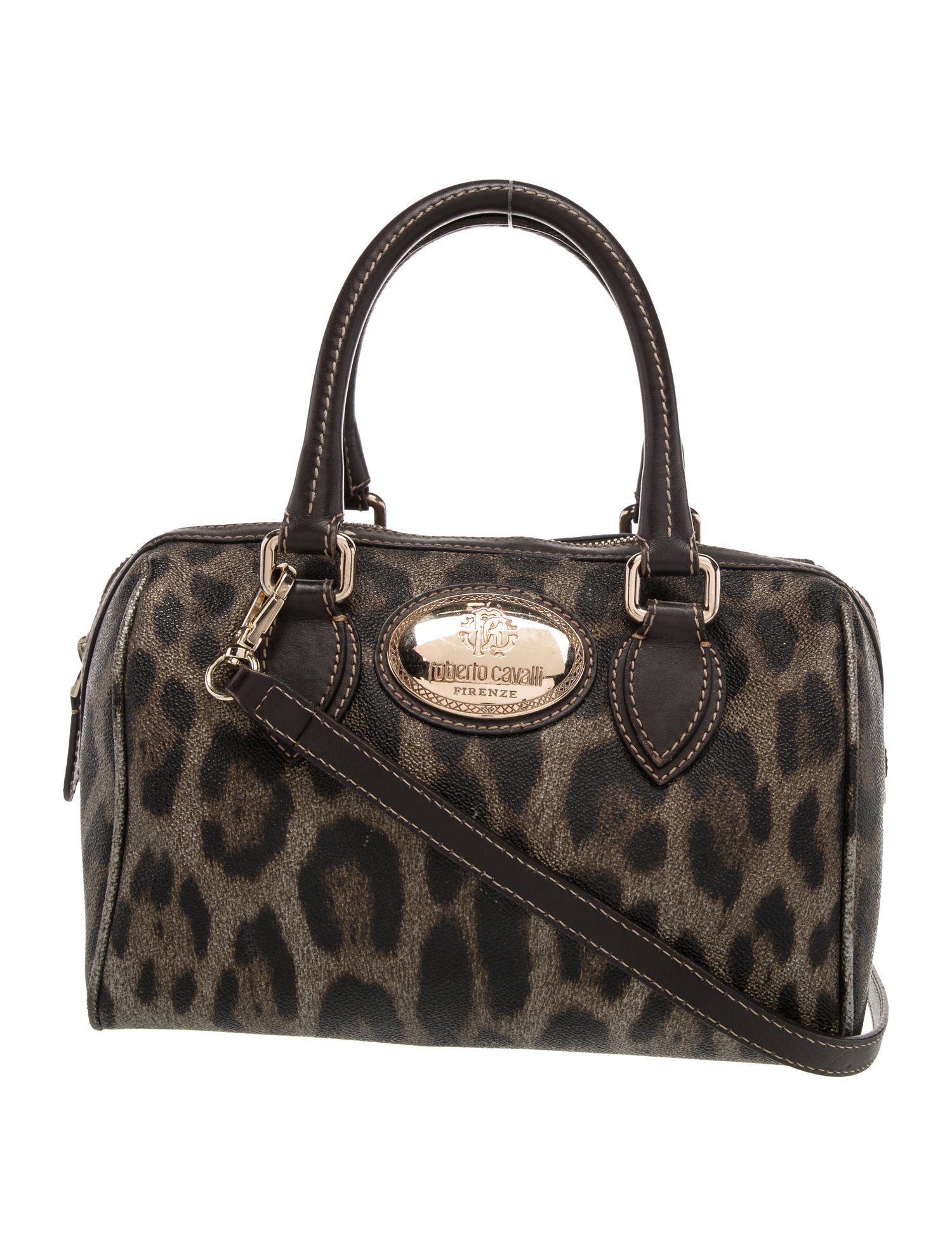 Roberto Cavalli Saffiano Leather Top Handle Bag