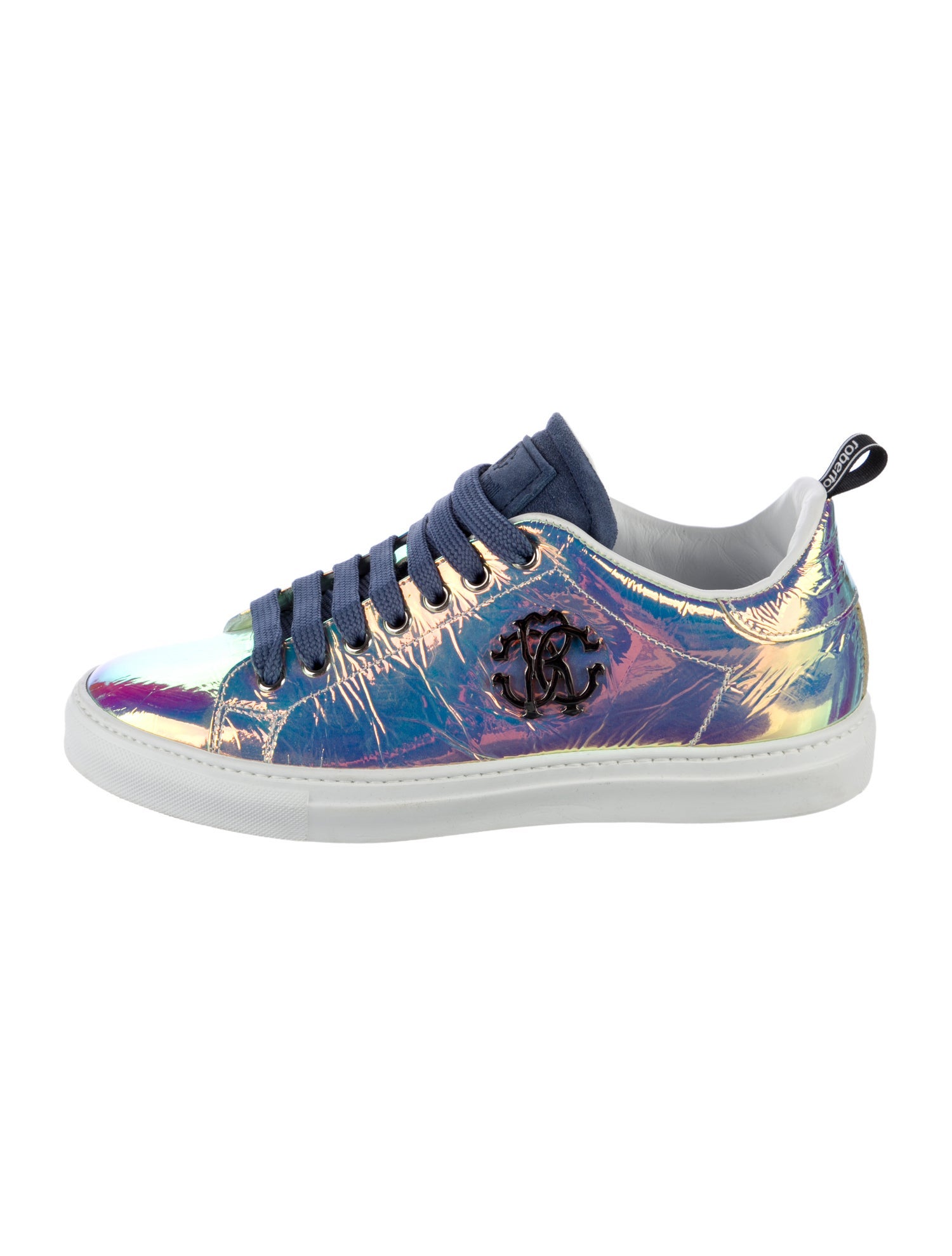 Roberto Cavalli Leather Printed Sneakers