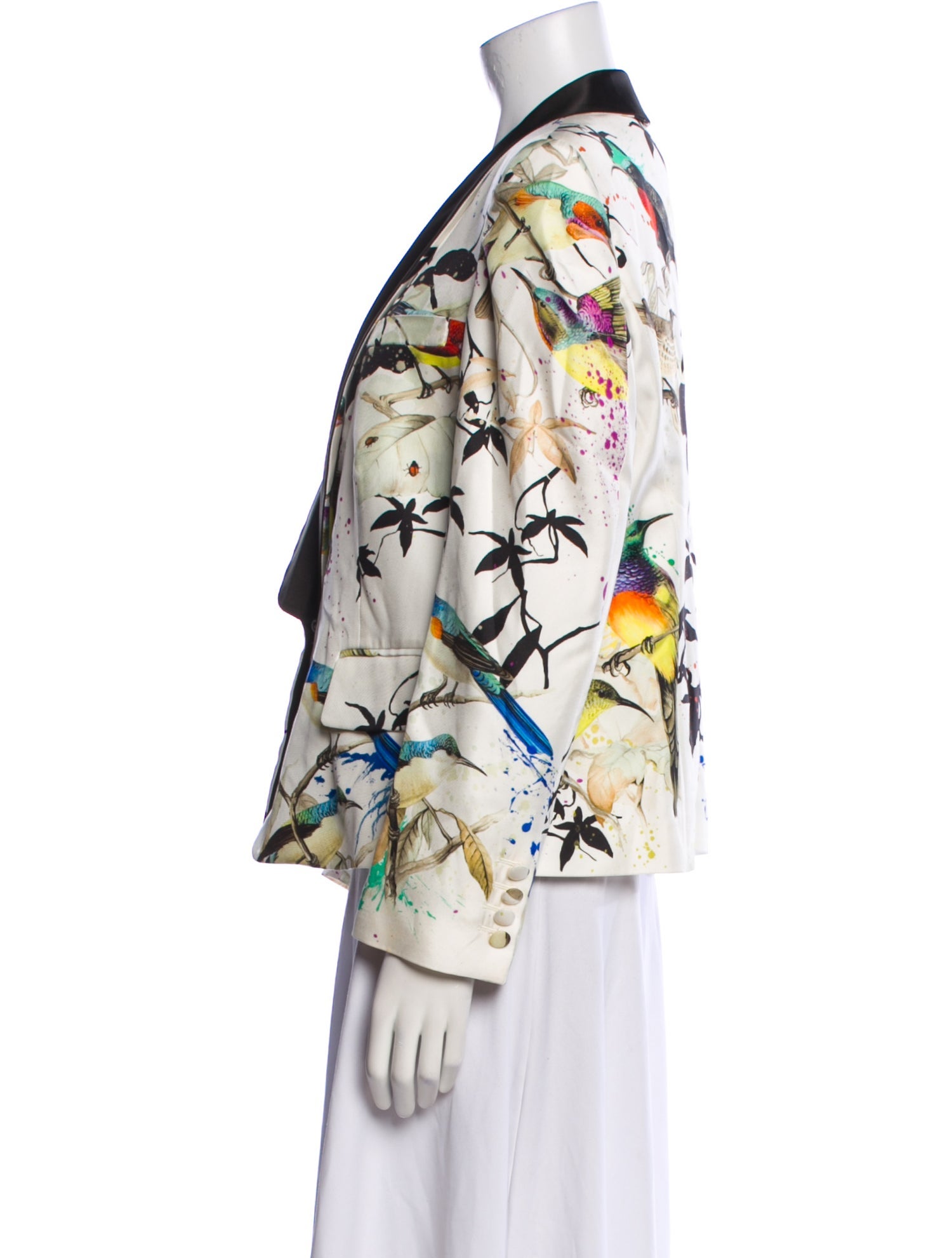 Roberto Cavalli Silk Floral Print Blazer