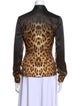 Roberto Cavalli Silk Animal Print Button-Up Top