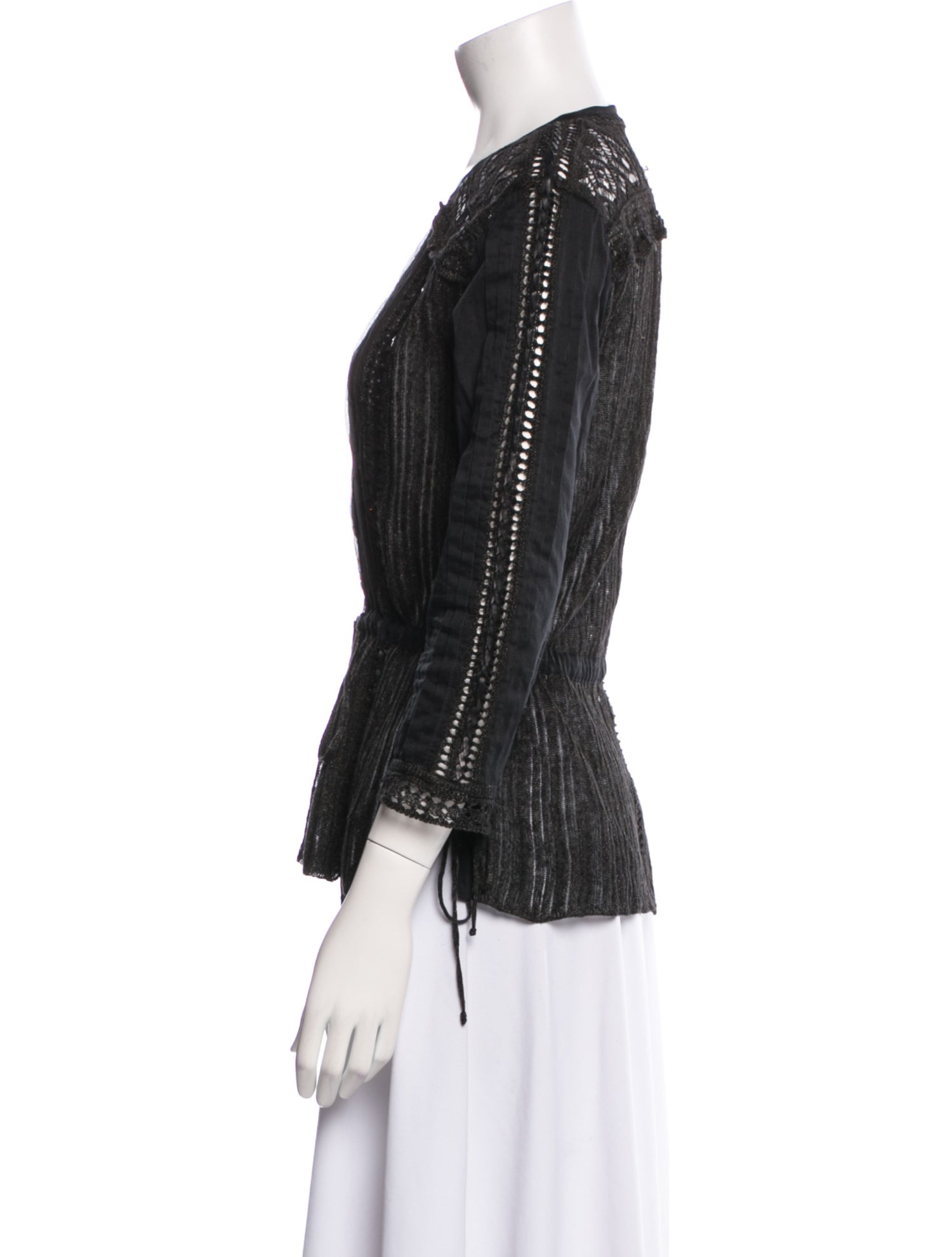Roberto Cavalli Scoop Neck Three-Quarter Sleeve Blouse