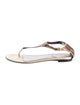 Roberto Cavalli Leather Animal Print Flip Flops